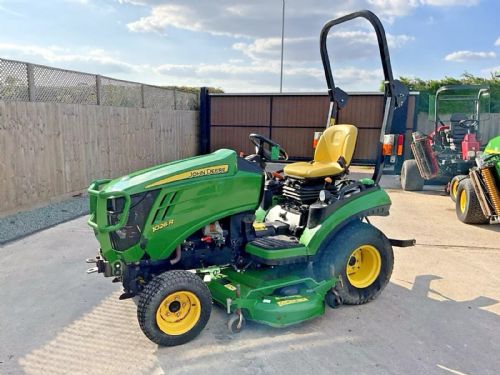 JOHN DEERE 1026R COMPACT TRACTOR WITH RIDE ON LAWN MOWER DECK for sale