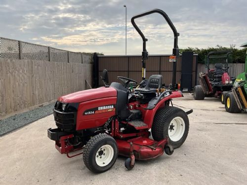 2016 SHIBAURA ST324 4WD DIESEL COMPACT TRACTOR WITH RIDE ON LAWN MOWER DECK for sale