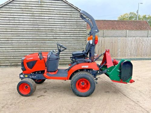 2022 KUBOTA BX231 COMPACT TRACTOR DIESEL 4WD WITH WESSEX FM125 FLAIL MOWER for sale