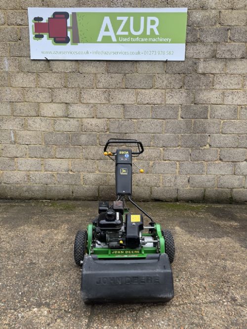 John Deere 220A pedestrian mower with Groomer for sale