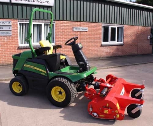 John Deere 1580 Power unit with Trimax FlailDek FX155 flail mower for sale