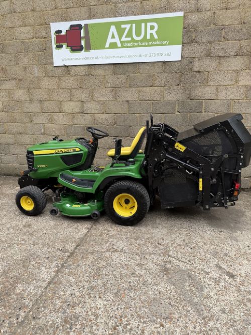 John Deere X950R ride on mower with high lift collector for sale